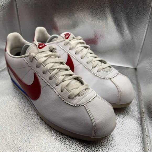 Size 12 Nike Classic Cortez Leather Forrest Gump White Mens Sneakers 749571-154 - Picture 3 of 11